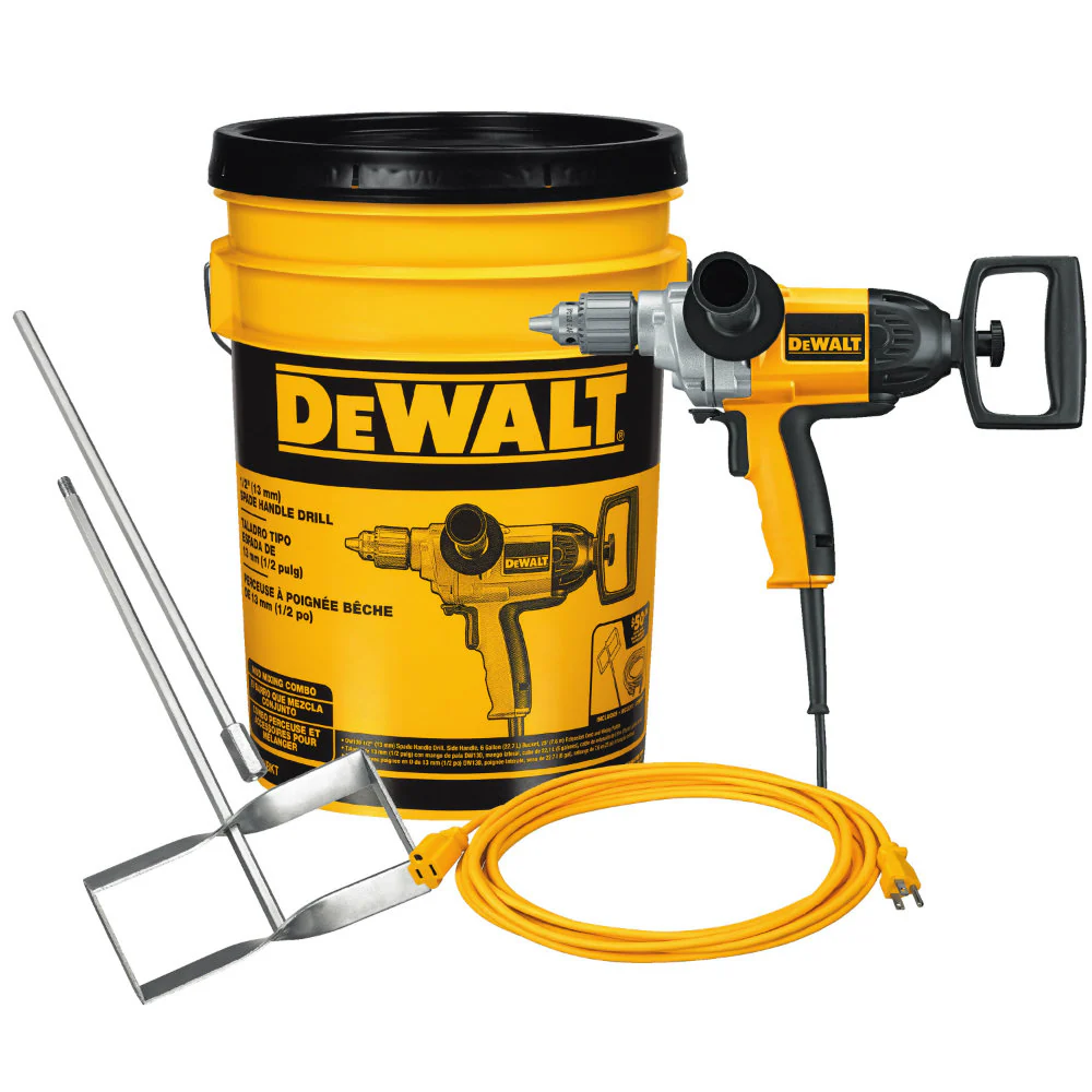 DeWalt DW130VBKT 1/2 Spade Handle Drill. Spade Bit. 25' Extension Cord in a Bucket